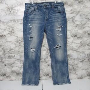 American Eagle Tom Girl Distressed Denim Jeans Size 18